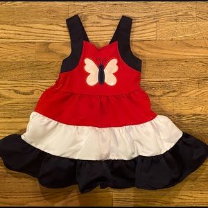 Red, White and Blue butterfly 4th of July Dress